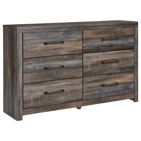 Signature Design by Ashley Drystan Rustic 6Drawer Dresser with Metal