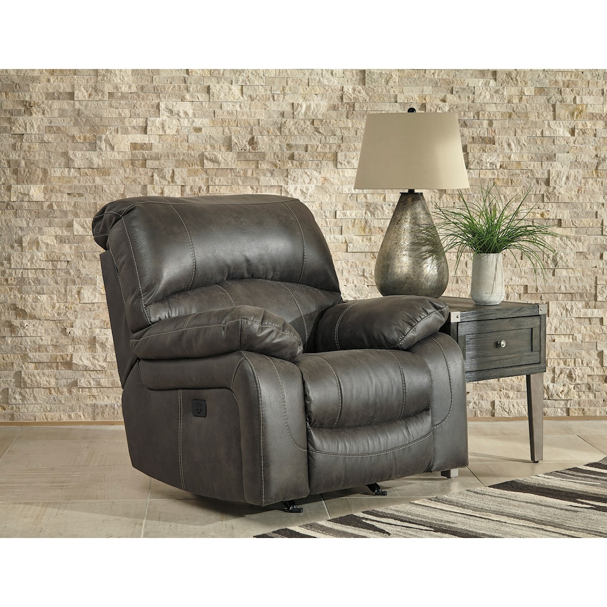 Signature Design Dunwell Power Rocker Recliner w/ Adjustable Headrest