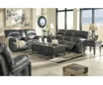 Signature Design by Ashley Dunwell Power Loveseat w/ Adj. Headrests & Console
