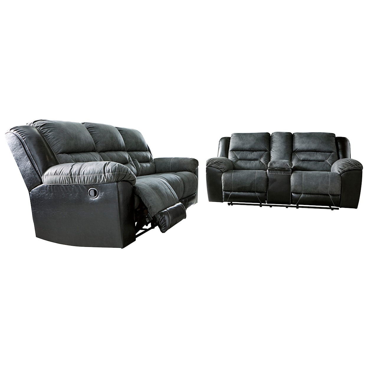 Ashley Earhart Reclining Loveseat with Console