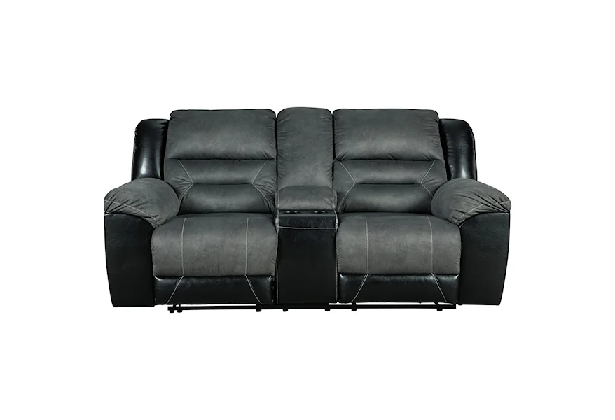 Earhart Reclining Loveseat with Console by Signature Design by Ashley at Zak's Home Outlet