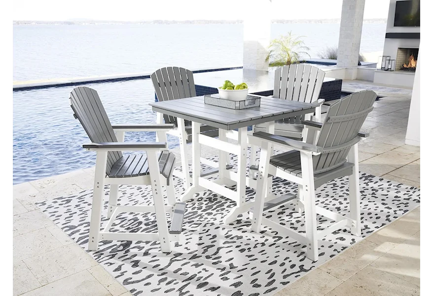 Transville 5pc Counter Bistro Set by Ashley (Signature Design) at Johnny Janosik