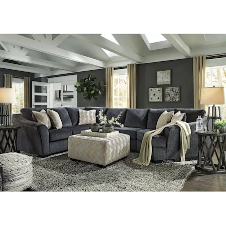 3pc Sectional and ottoman 