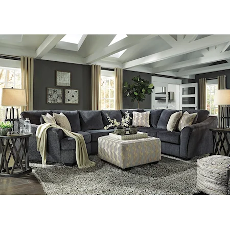 3pc Sectional and ottoman 