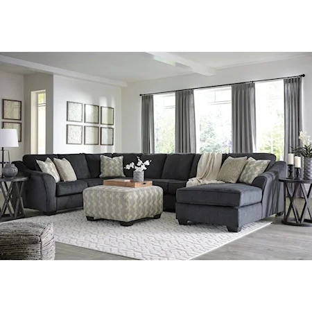 4pc Sectional and ottoman