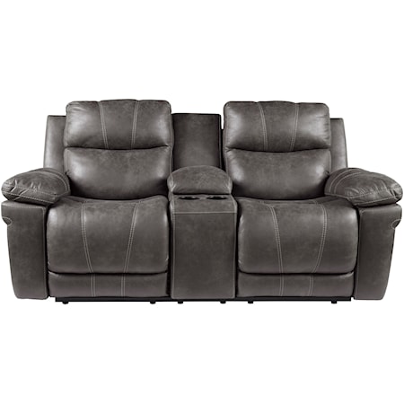 Power Reclining Loveseat with Power Headrest and Center Console