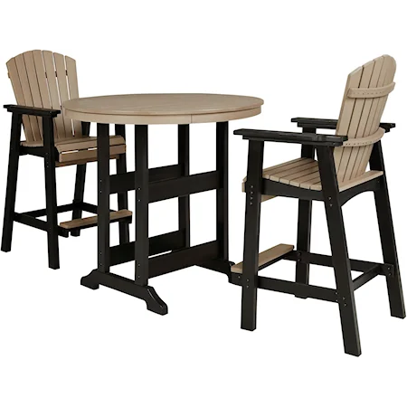 3-Piece Round Bar Table Set