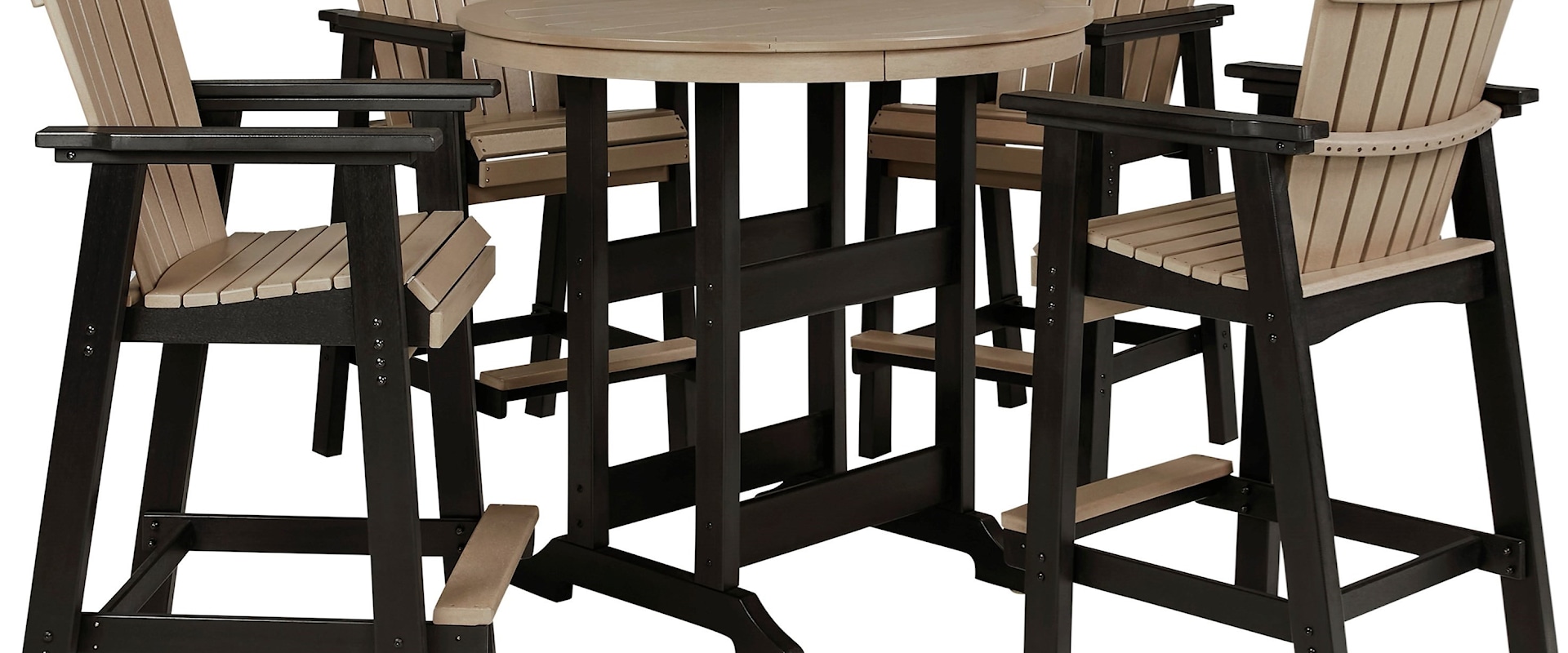 5-Piece Round Bar Table Set