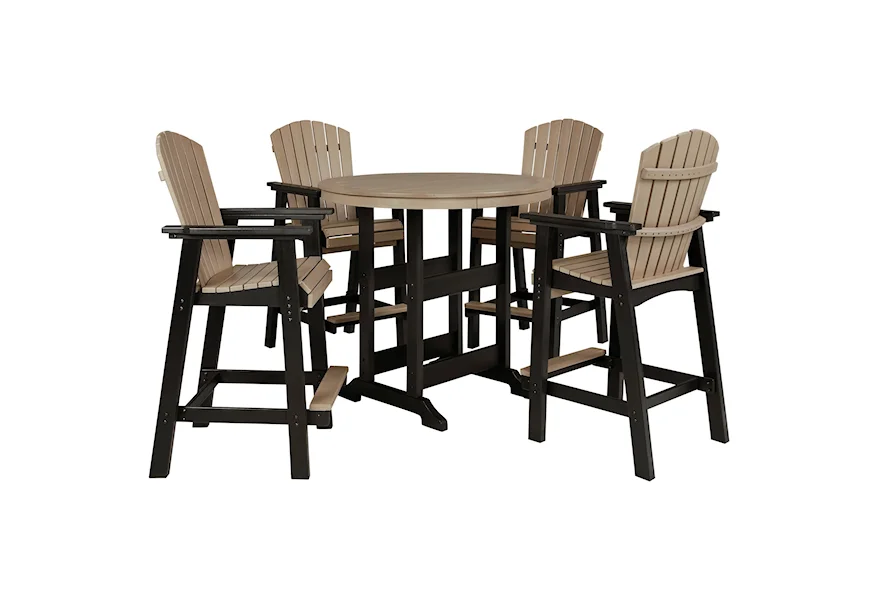 Fairen Trail 5-Piece Round Bar Table Set by Signature Design by Ashley at Goods Furniture