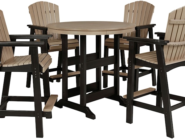 5-Piece Round Bar Table Set