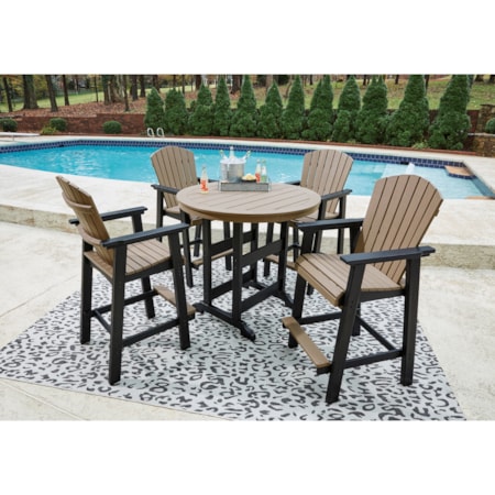 5-Piece Round Bar Table Set