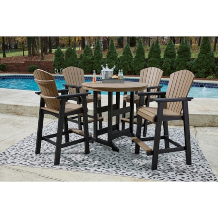 5-Piece Round Bar Table Set