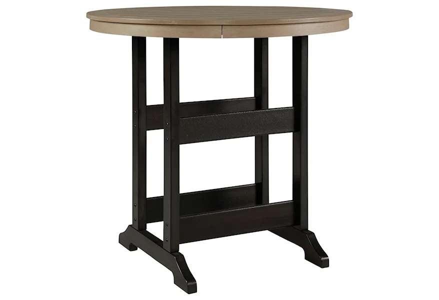 Fairen Trail Round Bar Table w/ Umbrella Option by Signature Design by Ashley at Royal Furniture
