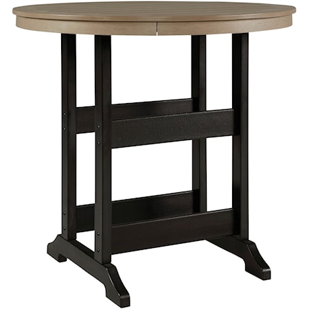 Two-Tone Round Bar Table w/ Umbrella Option