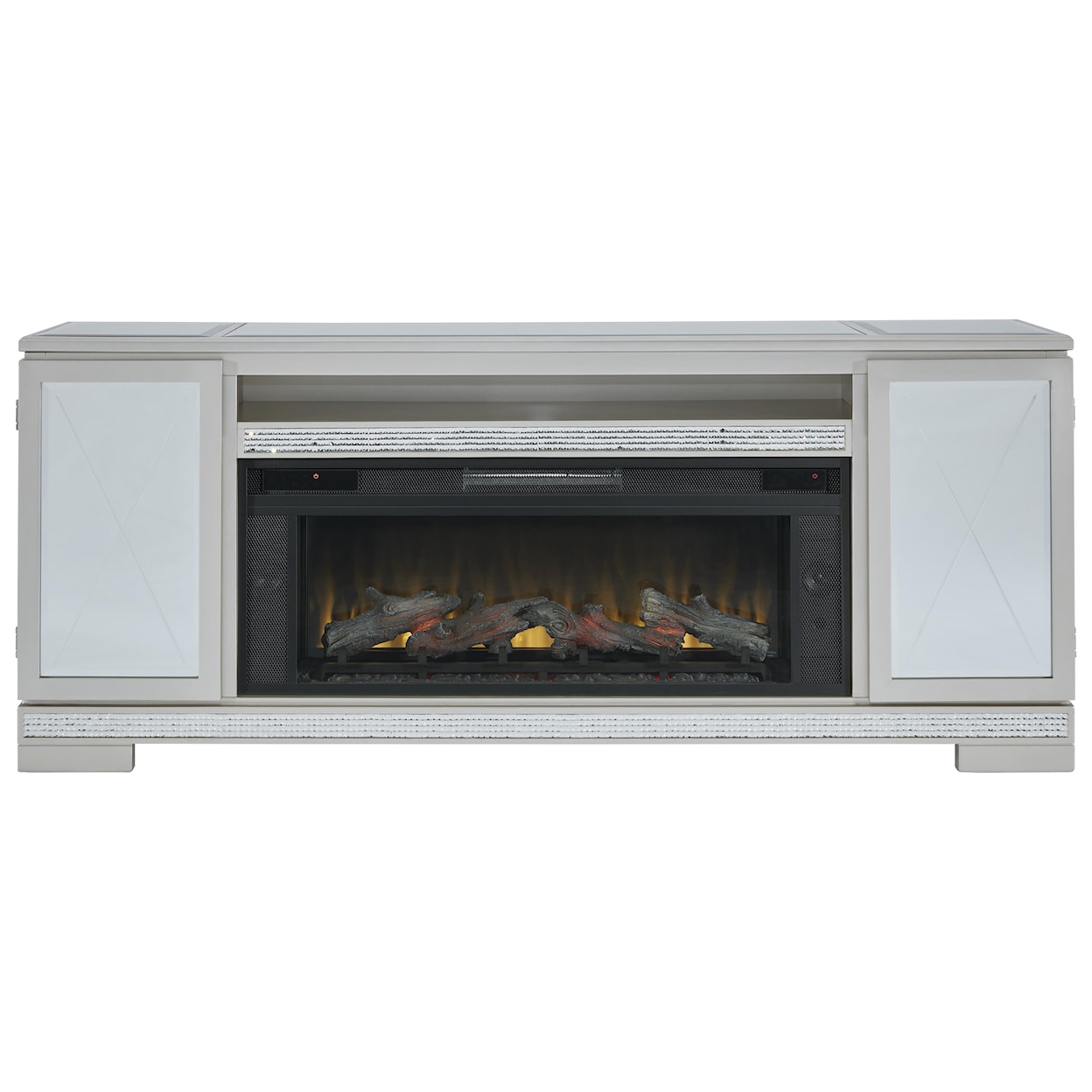 Signature Design by Ashley Flamory 72" TV Stand with Electric Fireplace