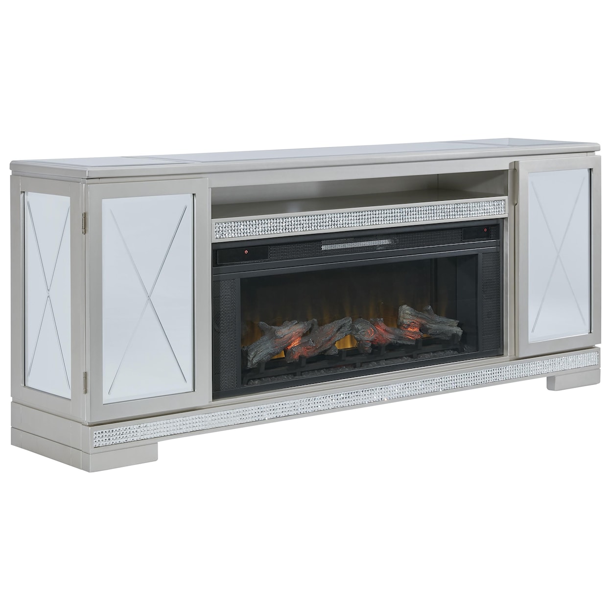 Signature Design by Ashley Flamory 72" TV Stand with Electric Fireplace