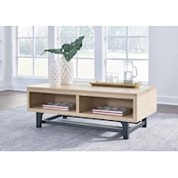 Rectangular Lift-Top Coffee Table and Square 1 Drawer End Table Set