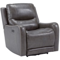 Contemporary Zero Wall Recliner w/ Power Headrest and Massage & Heat Features