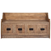 Solid Wood Farmhouse Style Storage Bench