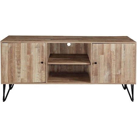 Rustic Large TV Stand with Hairpin Legs