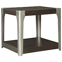 Industrial Square End Table