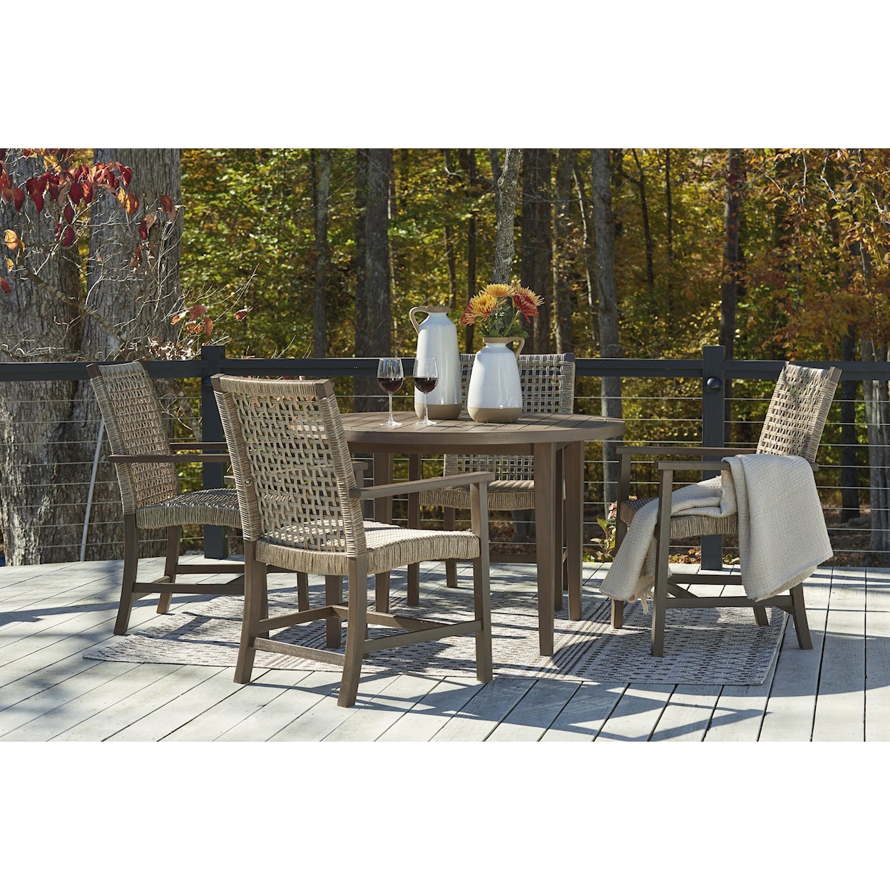 Ashley Germalia Outdoor Dining Table and 4 Chairs