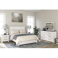 3 Piece Full Panel Bed, 2 Drawer Nightstand and 6 Drawer Dresser Set