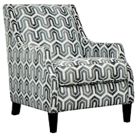 Accent Chair in Geometric Gray Fabric