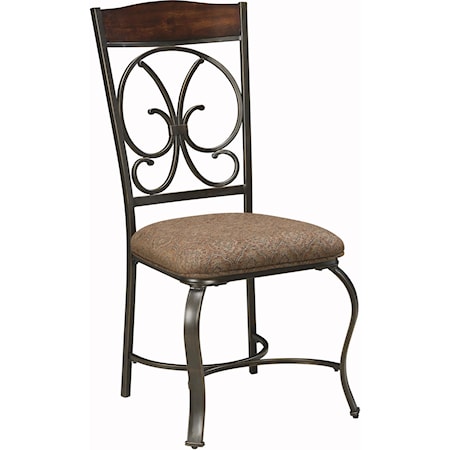 Dining Upholstered Side Chair with Metal Accents