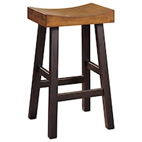 Rustic Two-Tone Tall Stool with Saddle Seat