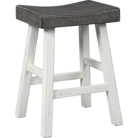 Brown Gray/Antique White Two-Tone Stool