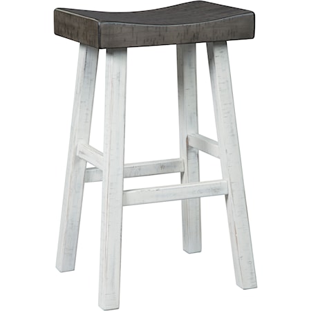 Brown Gray/Antique White Two-Tone Tall Stool