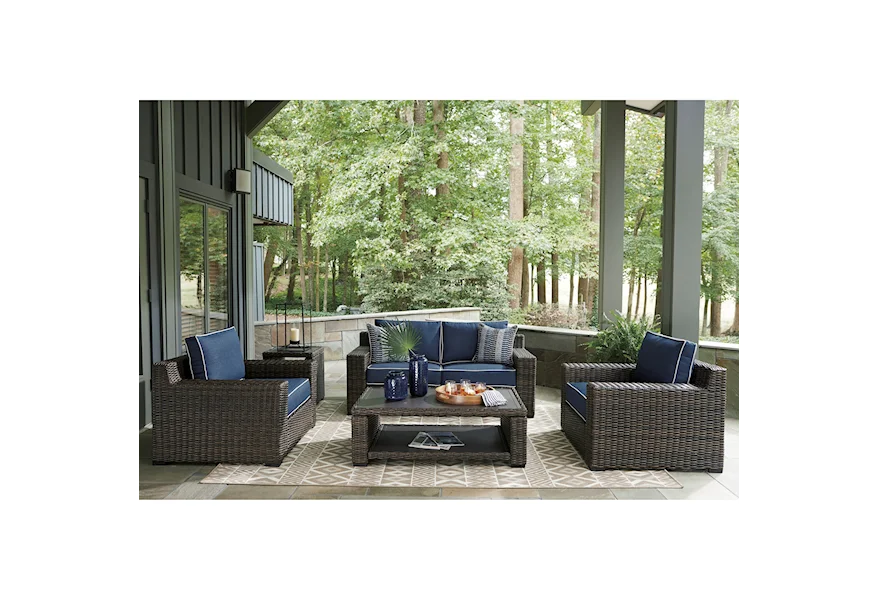 Grasson Lane Outdoor Conversation Set by Signature Design by Ashley at VanDrie Home Furnishings