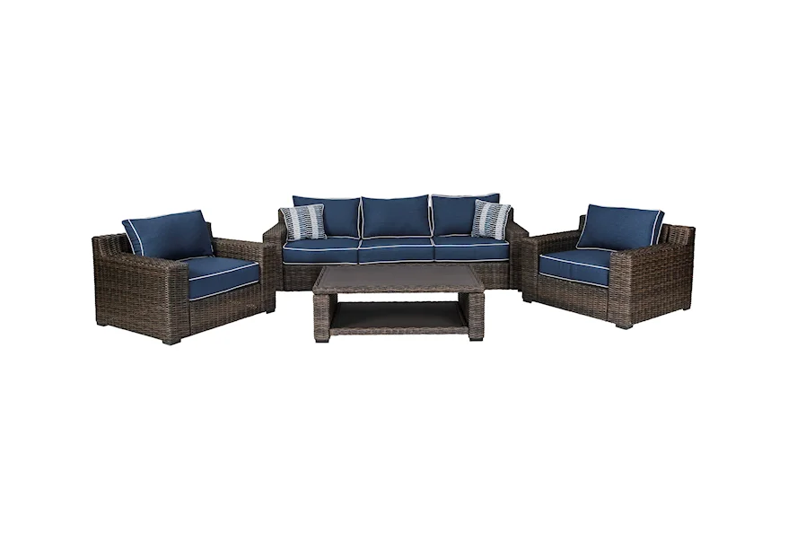 Grasson Lane Outdoor Conversation Set by Signature Design by Ashley at VanDrie Home Furnishings