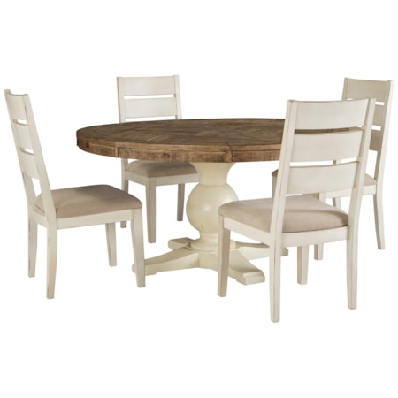5 Piece Round Table and Chair Set