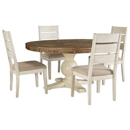 5 Piece Round Table and Chair Set