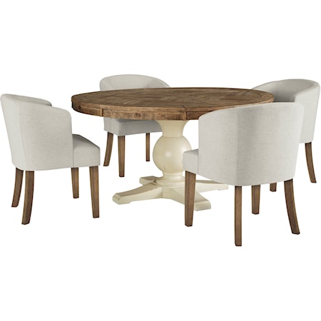 5 Piece Round Table and Chair Set