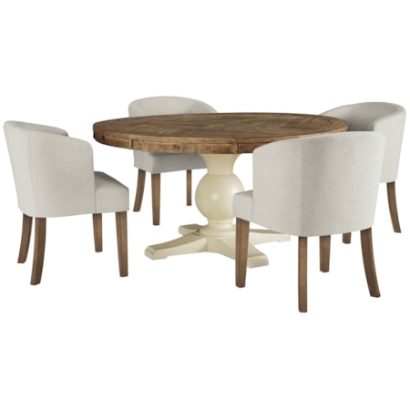 5 Piece Round Table and Chair Set