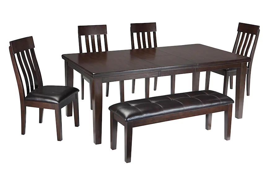 Haddigan 6-Piece Table, Chair and Bench Set by Signature Design by Ashley at Lapeer Furniture & Mattress Center