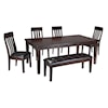 Signature Design by Ashley Haddigan 6-Piece Table, Chair and Bench Set