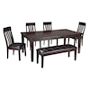 Signature Design Haddigan 6-Piece Table, Chair and Bench Set