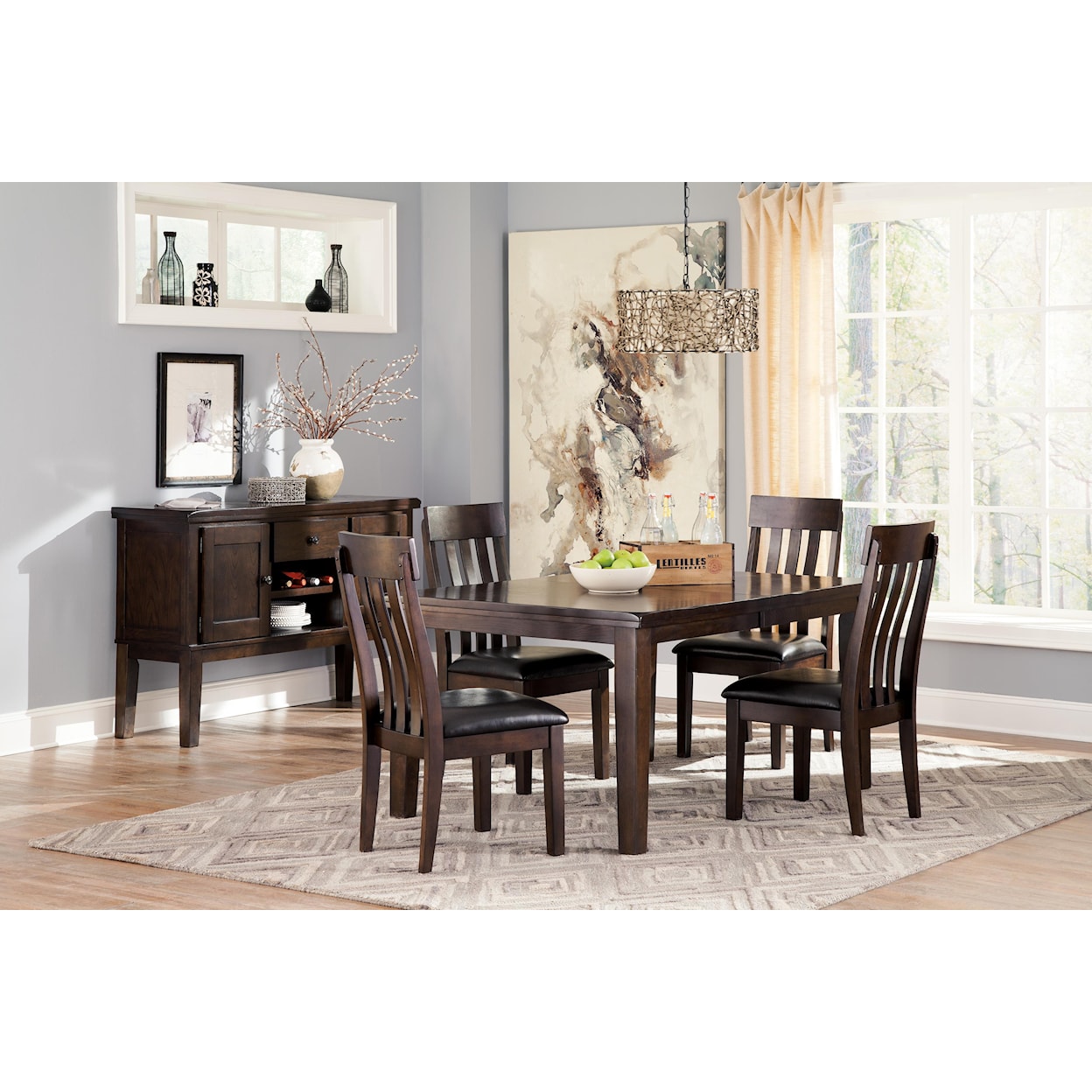 Signature Design by Ashley Haddigan 5-Piece Dining Room Table & Side Chair Set