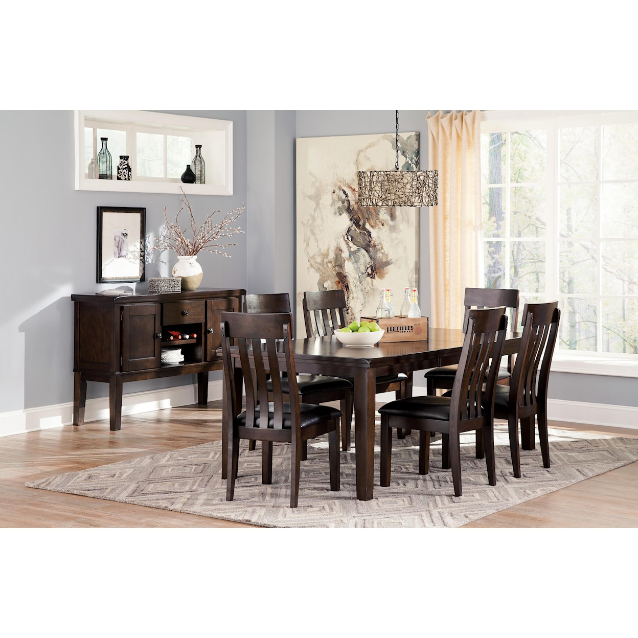 Ashley Furniture Signature Design Haddigan 7-Piece Dining Room Table & Side Chair Set