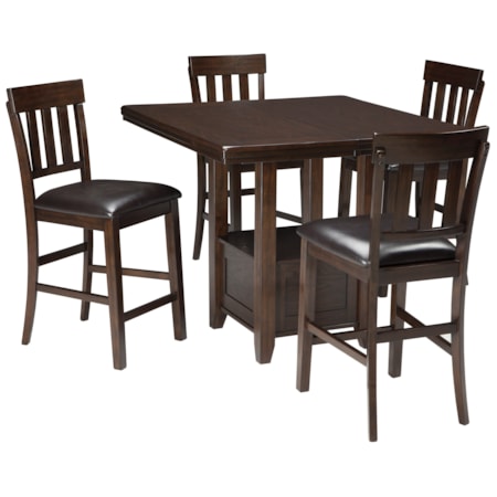 5-Piece Dining Room Counter Ext Table Set