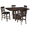 Signature Design by Ashley Haddigan 5-Piece Dining Room Counter Ext Table Set