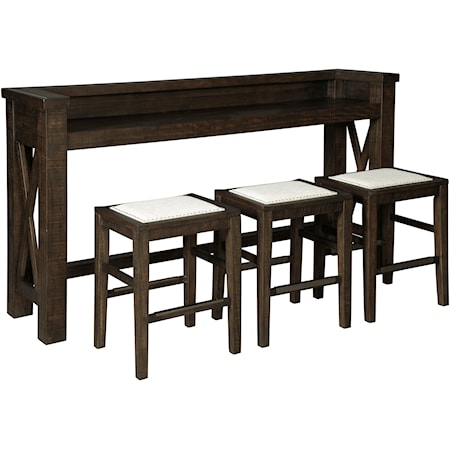 Counter Height Bar Table Set with 3 Stools