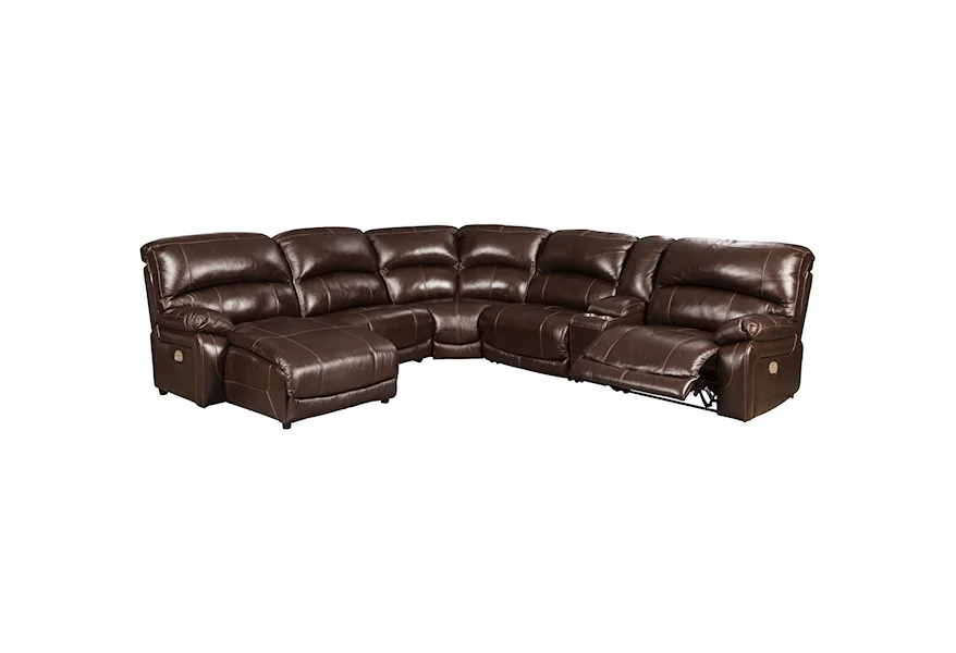 Hallstrung 6-Piece Reclining Sectional with Chaise by Signature Design by Ashley at Furniture Fair - North Carolina