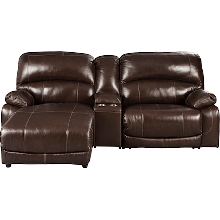 3-Piece Recl Sectional w/ Chaise & Console