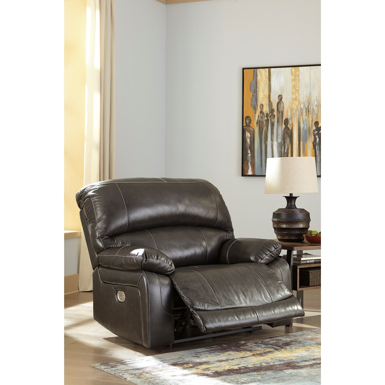 Signature Design by Ashley Hallstrung Power Wide Recliner