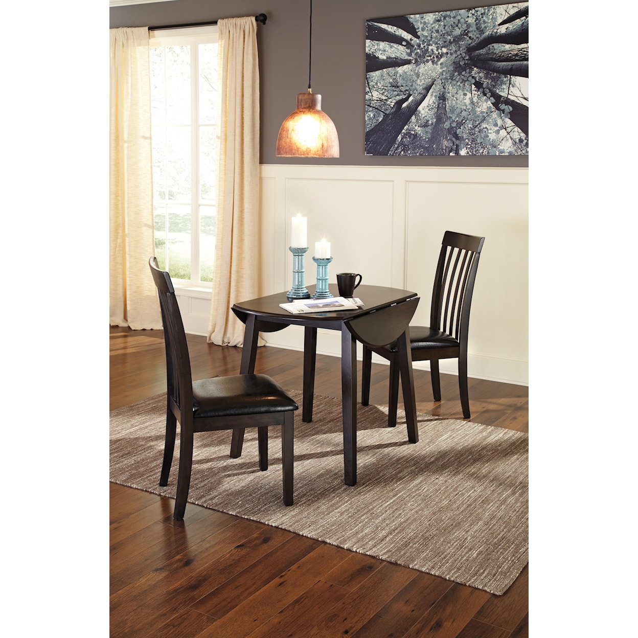 Signature Design by Ashley Furniture Hammis 3-Piece Round Drop Leaf Table Set